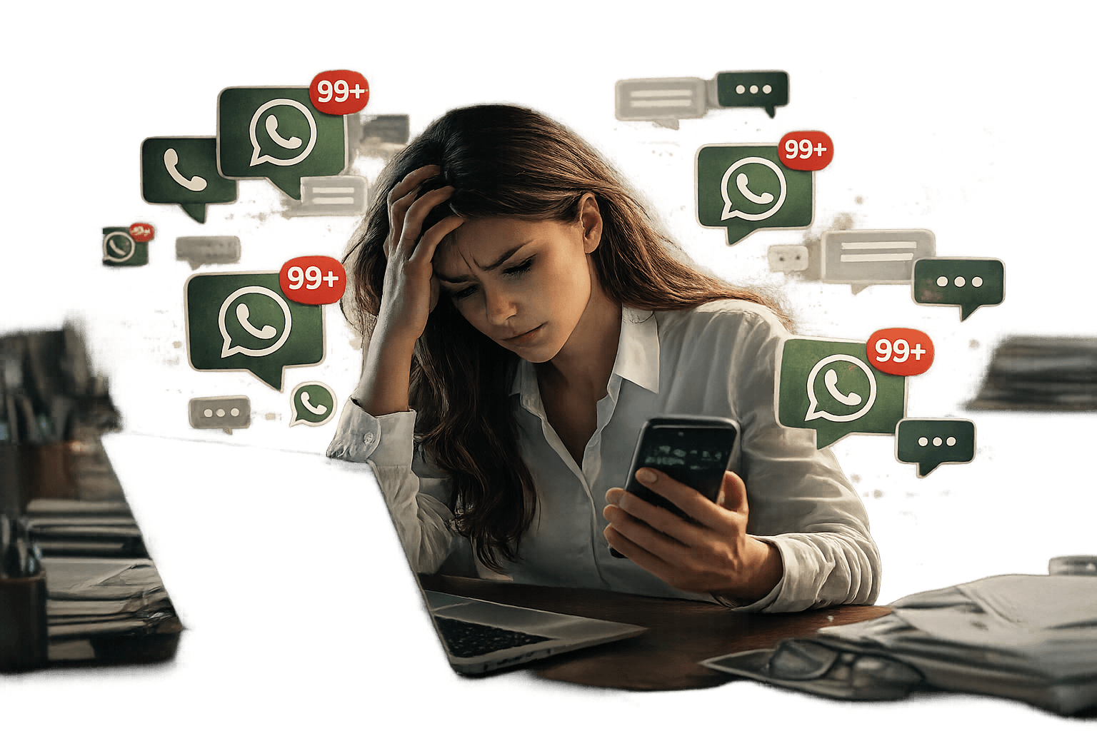 Empresária sobrecarregada